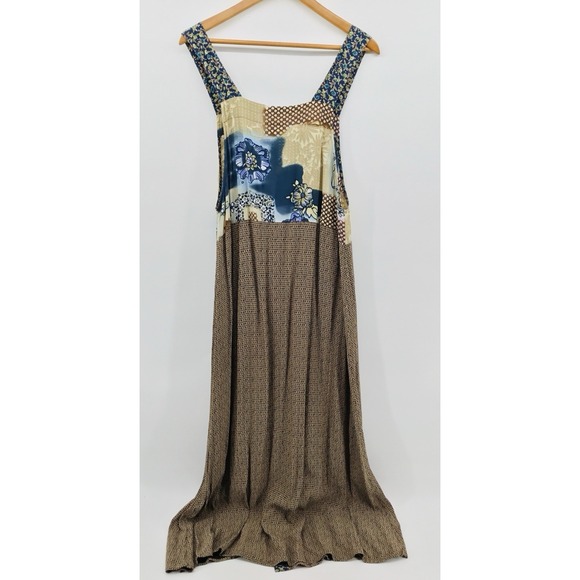 VTG Carol Anderson Sleeveless Patchwork Cottagecore Festival XL Maxi Dress EE57 - Picture 4 of 10